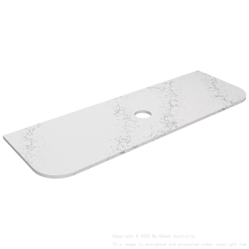 1505X505X20mm Calacatta White (WG486) Zero Silica Engineer Curve Stone Top