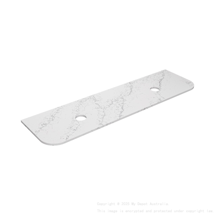 1805X505X20mm Calacatta White (WG486) Zero Silica Engineer Curve Stone Top