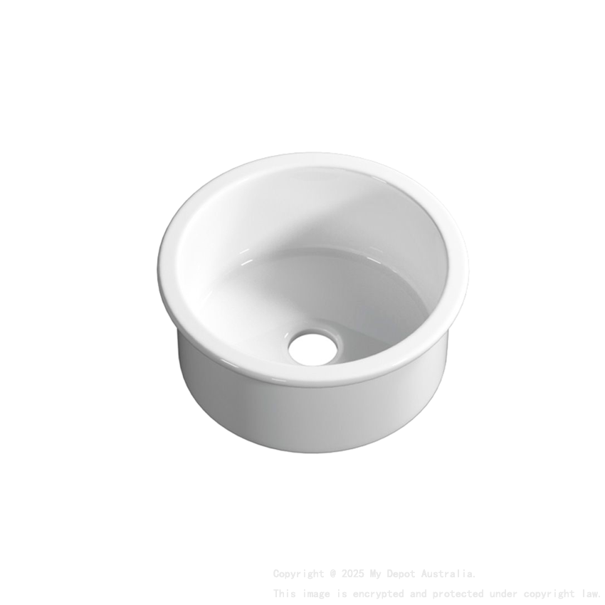 Size:460*460*232mm Gloss White Elba Fine Fireclay Bar Sink Grid And Waste Included