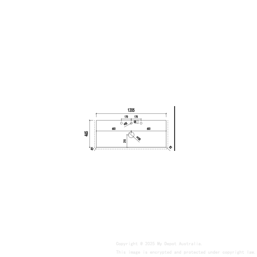 1205X465X20mm Blanco White(WG034) Zero Silica Engineer Stone Top