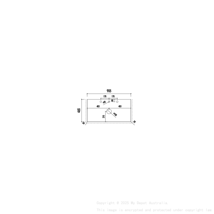 905X465X12mm Matte White Solid Surface Blanco Stone Top