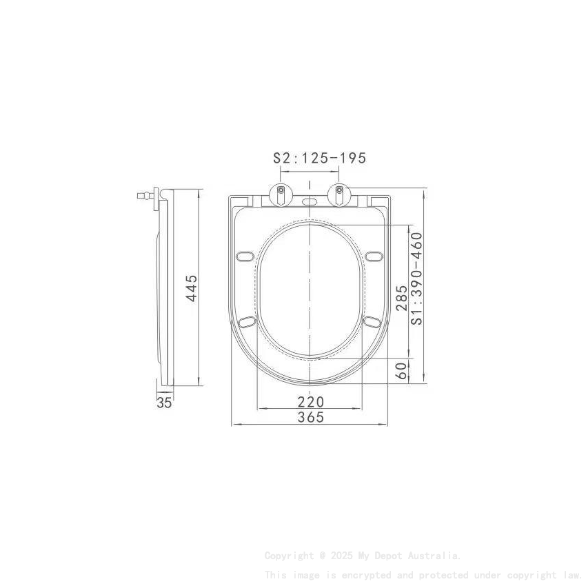 UF Slim Seat For Acadia Toilet Suite