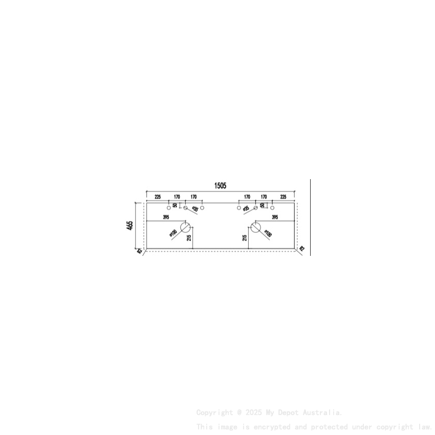 1505X465X12mm Calacatta Artic White Solid Surface Stone Top