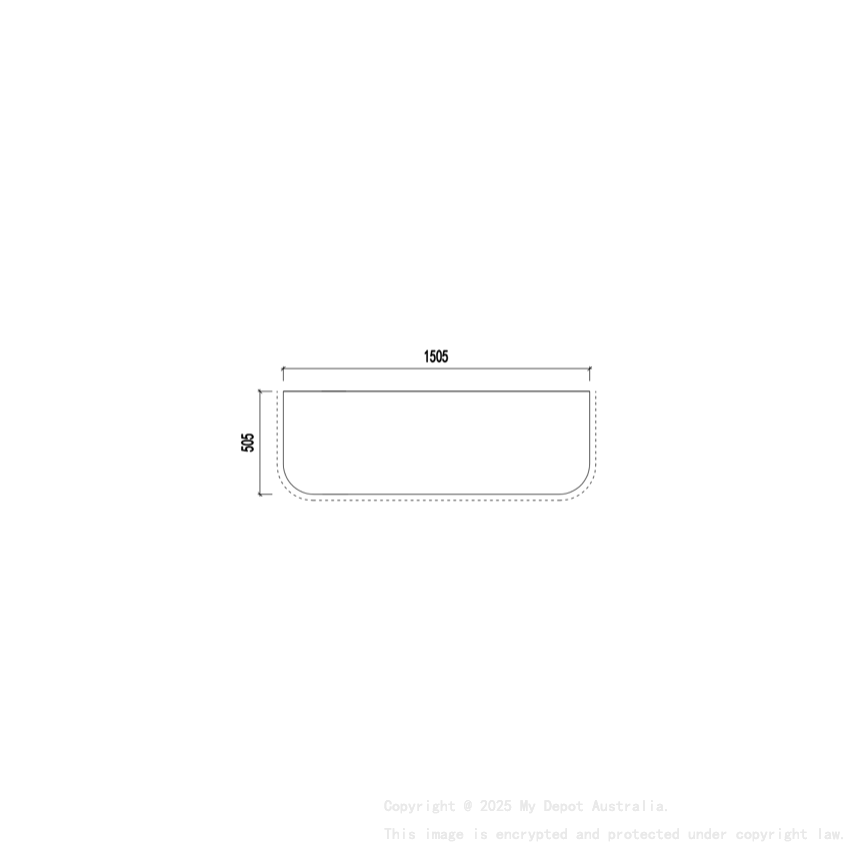 1505X505X18mm Carrara White Marble Curve Stone Top