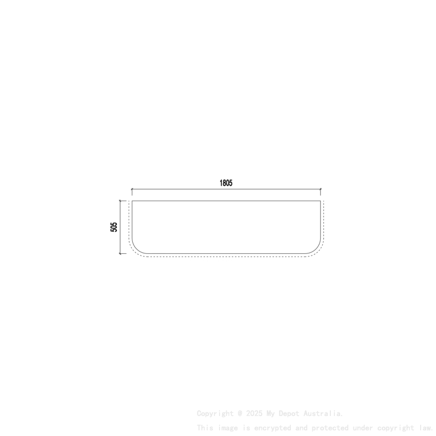 1805X505X12mm Artic White Solid Surface Stone Top