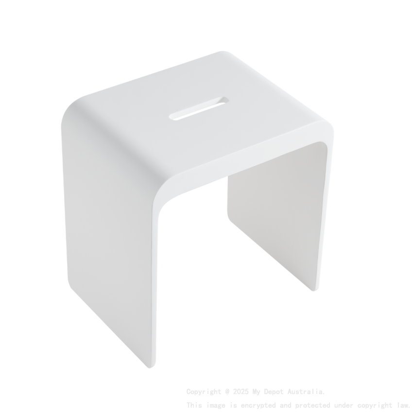 400X300X430mm Matt White Chasey Solid Surface Stone Bath Stool