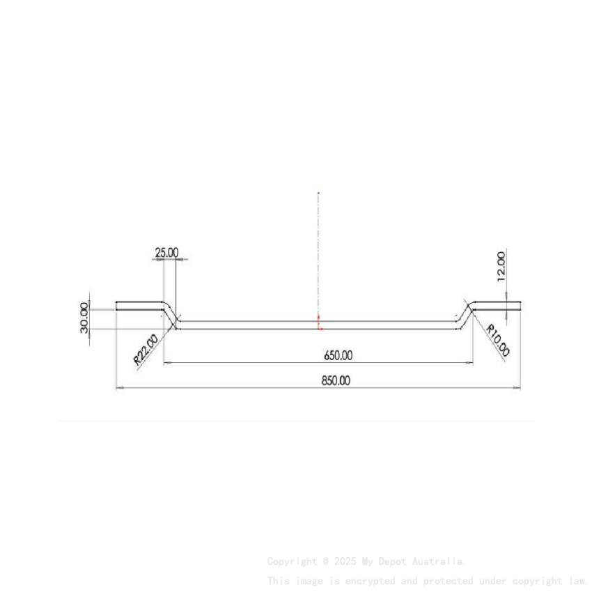 850X160X42mm Matt White Chasey Bathtub Tray