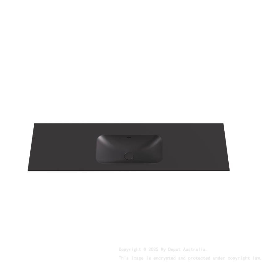 1205X465X145 Matte Black Chasey Solid Surface Stone Basin
