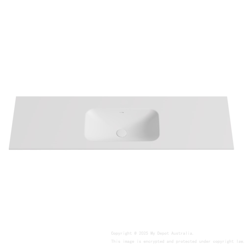 1505X465X145 Matte White Chasey Solid Surface Stone Basin