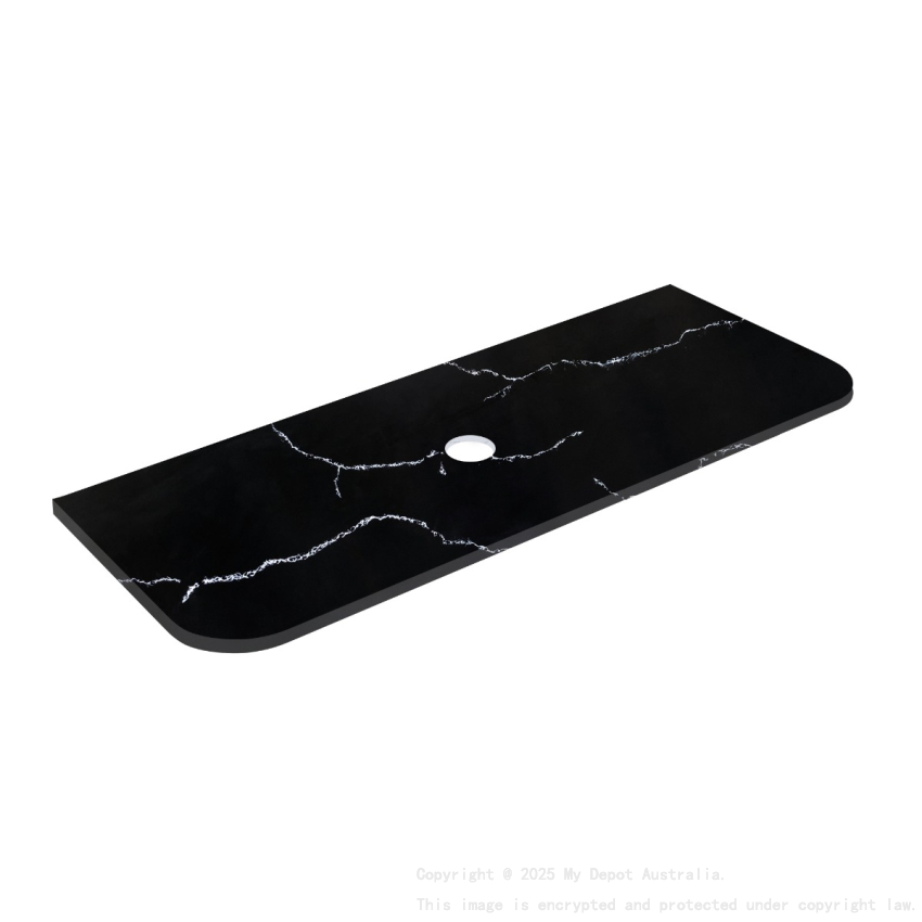 1505X505X12mm Calacatta Night Solid Surface Curve Stone Top