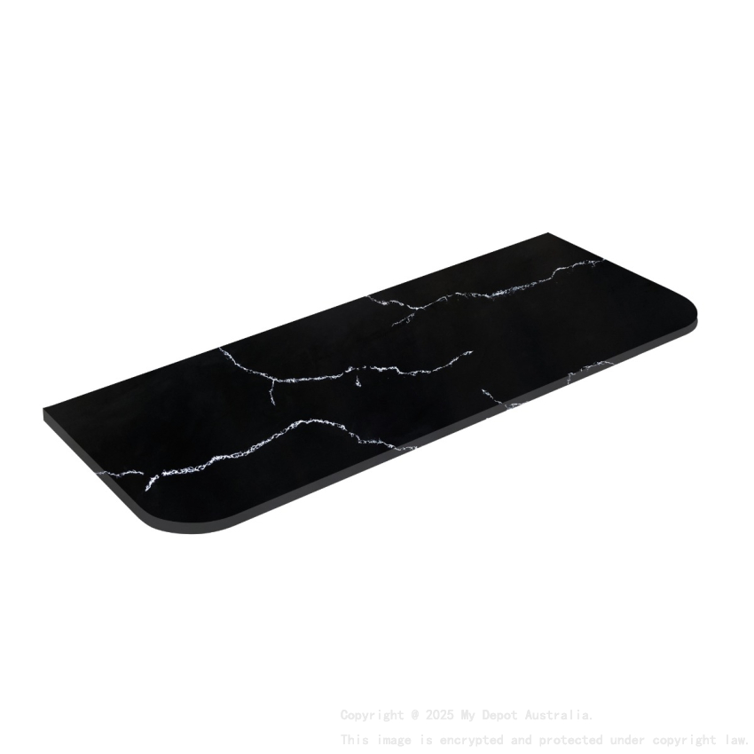1505X505X12mm Calacatta Night Solid Surface Curve Stone Top