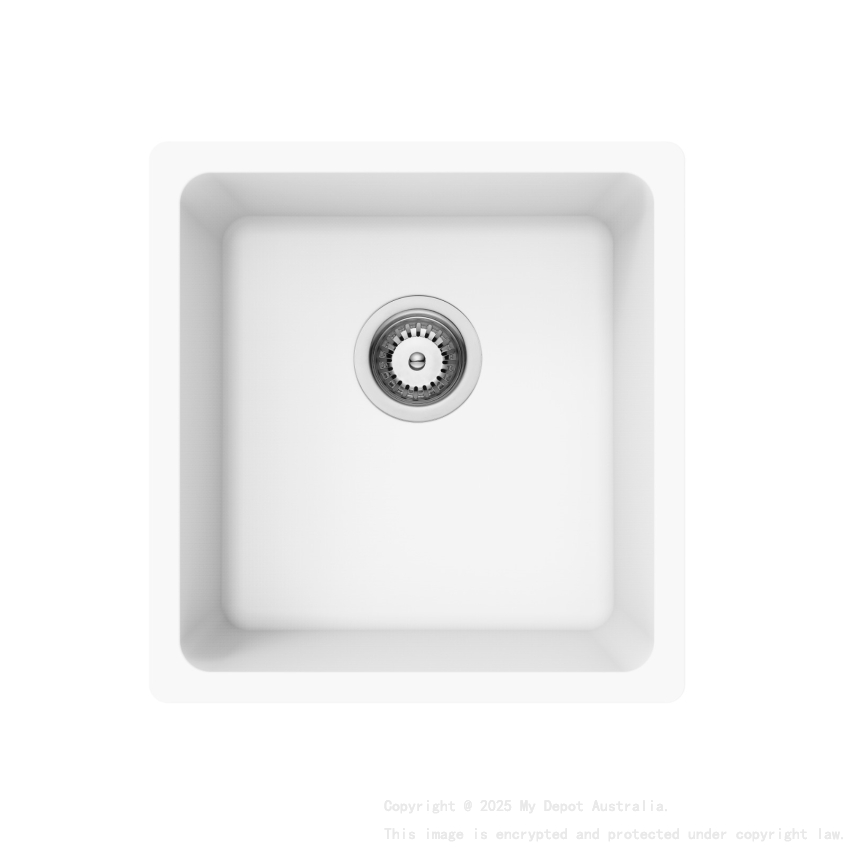 Size:430*450*235mm Bowl:397X380X235mm Artic White Crete Granite Sink Single Bowl