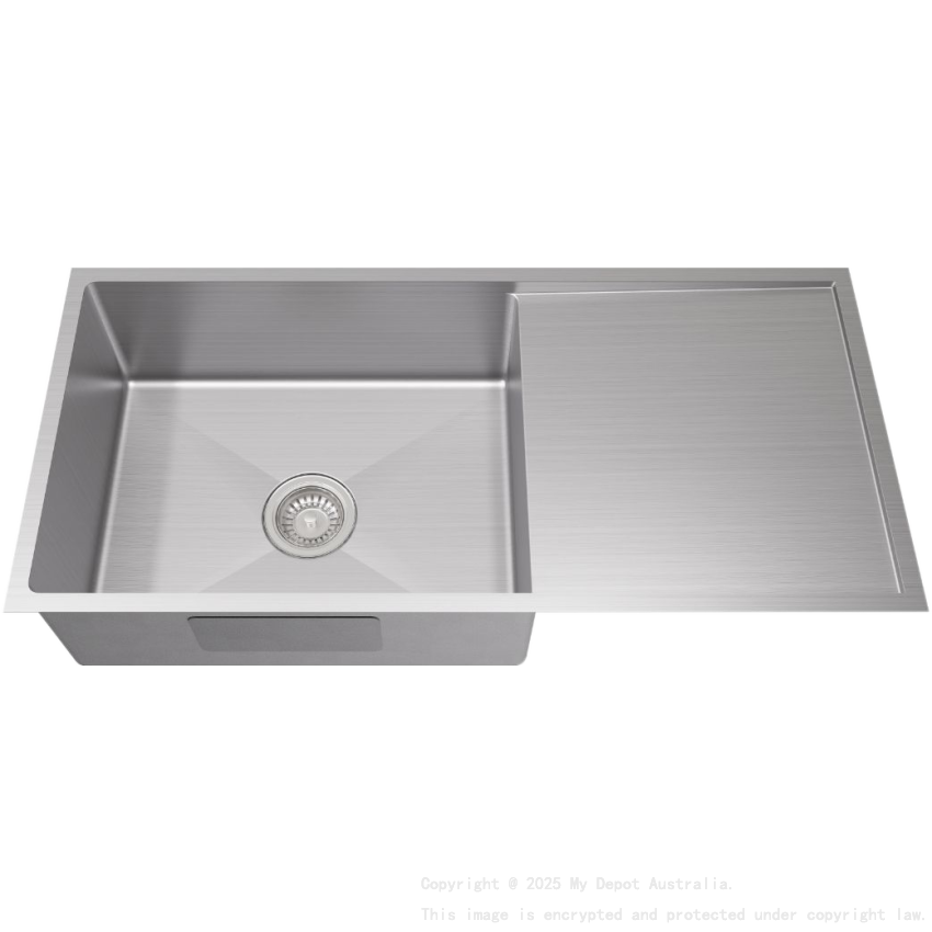 Bowl Size:540X400X230mm Overall Size:980X440X230mm Brushed Staineless Steel Kliff Hand Made Stainless Steel Sinks
