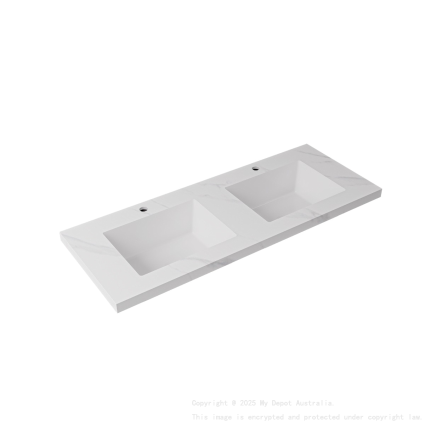 1200x460x190mm Carrara White Sintered Stone Seamlessjoined With Fine Ceramic Basin Double Bowl