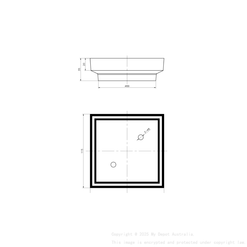115x115x35mm Gold Smart Tile Insert Floor Waste Shower Grate Drain
