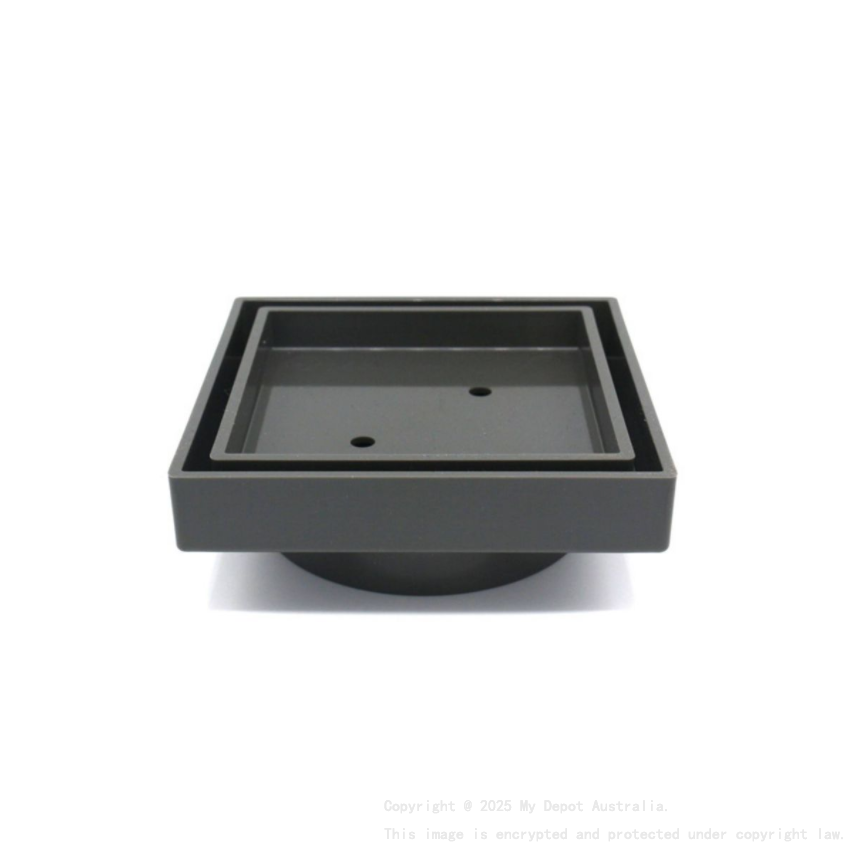  115x115x35mm Gun Metal Grey Smart Tile Insert Floor Waste Shower Grate Drain