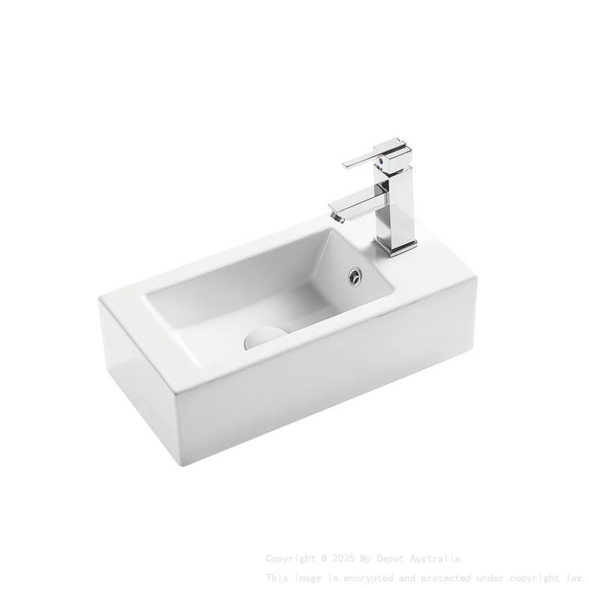 Wall Hung Basin With Overflow Left Side Tap Hole