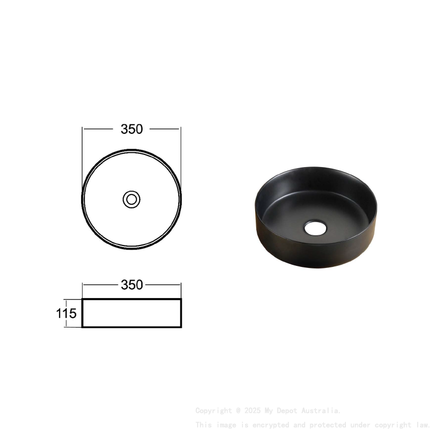 Otus Countertop Artbasin 335 x 335 x 120 mm