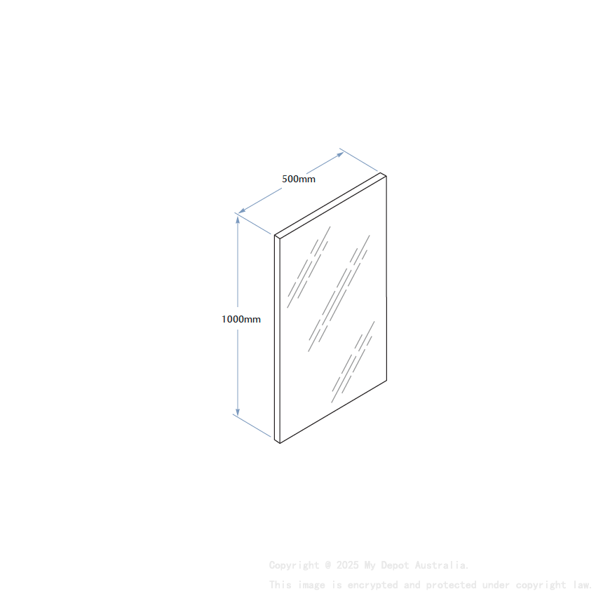 500WX1000Hmm Bradley Australia Map Frameless Satin SS Mirror