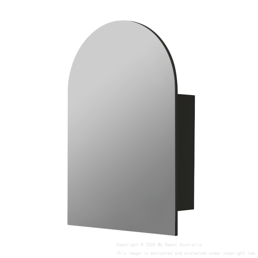600X900X150mm Matte Black Allison Arch Shaving Cabinet