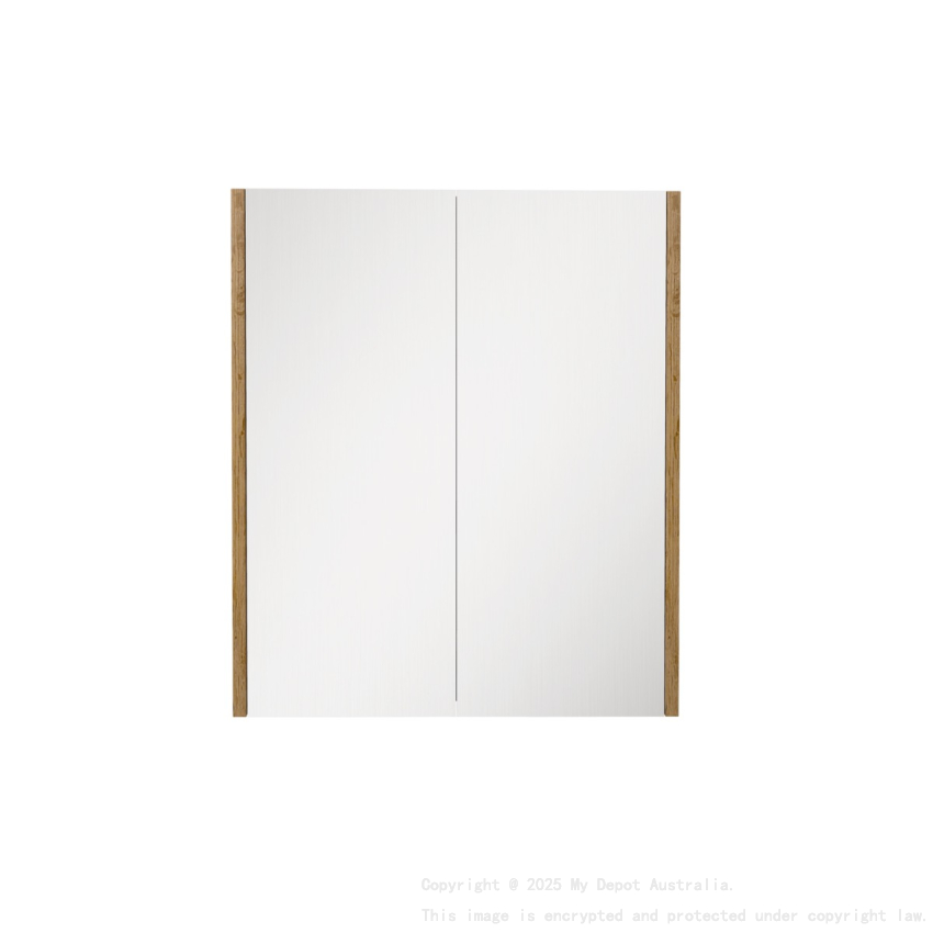 600×720×150mm Prime Oak Camden Pencil Edge Shaving Cabinet