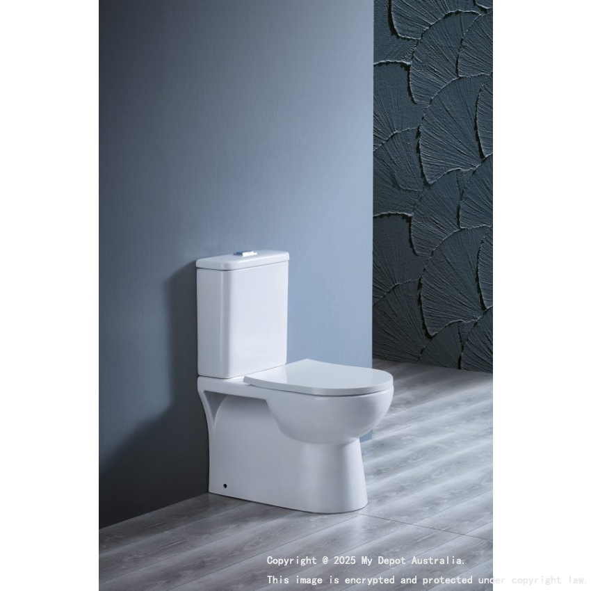 Moi Back To Wall Toilet Suite (Rimless) With Slim PP Seat Cover And Bottom Inlet Cistern T5B