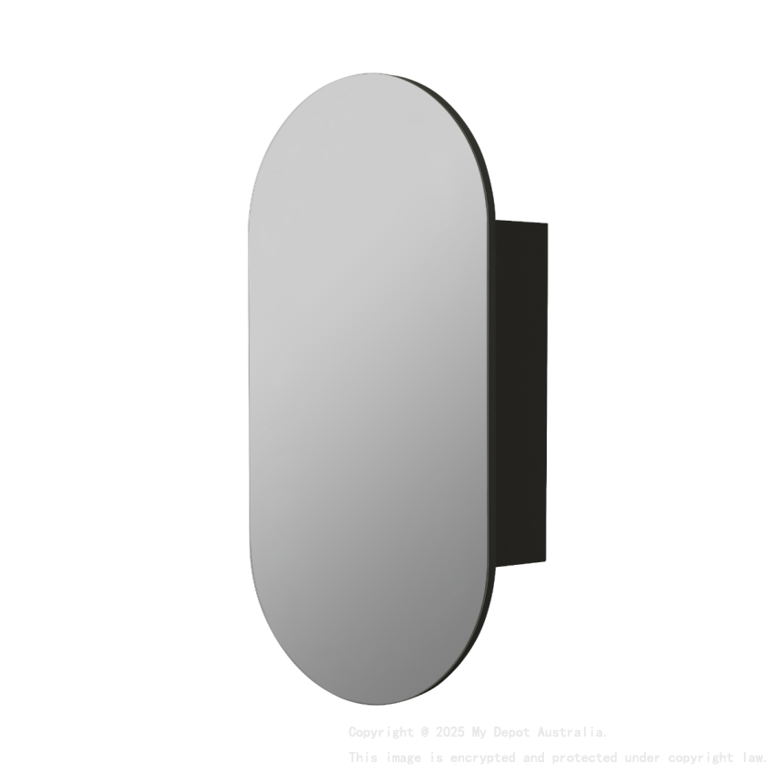 450X900X150mm Matte Black Allison Pill Shaving Cabinet