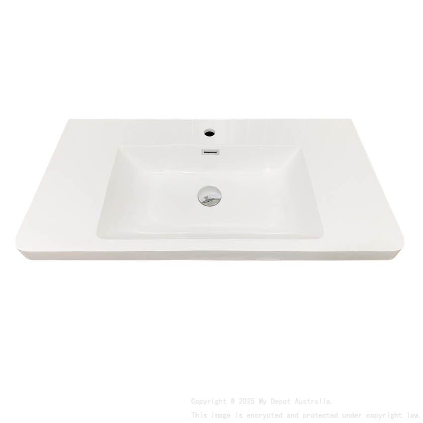 900mm O Shape Basin Poly Marble Top Round Edge