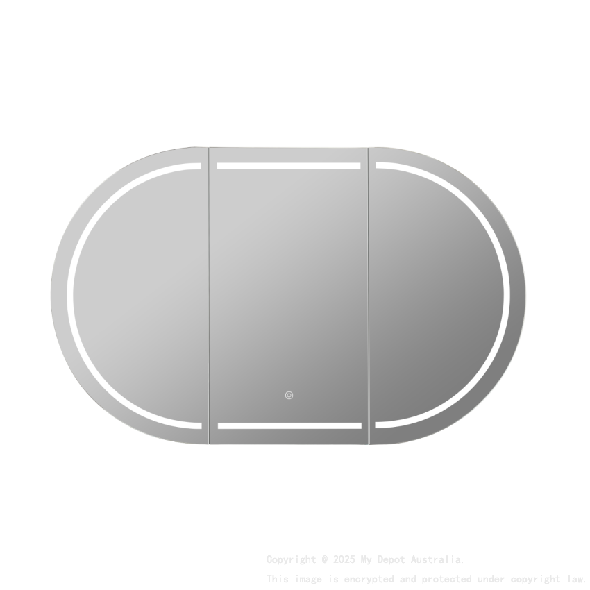 1200X750X155mm Matte White Allison Pill LED Shaving Cabinet