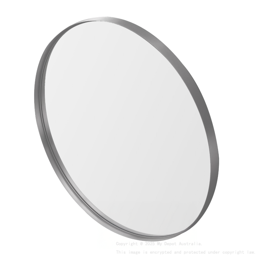 800X800X35mm Burshed Nickel Orbis Frame Mirror