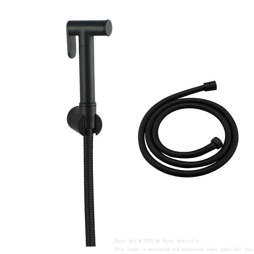 Round Brass Black Toilet Bidet Spray Kit With 1.2m Stainless Steel Hose