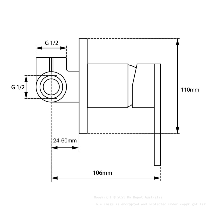 Blaze Black Shower Wall Mixer(Color Up)
