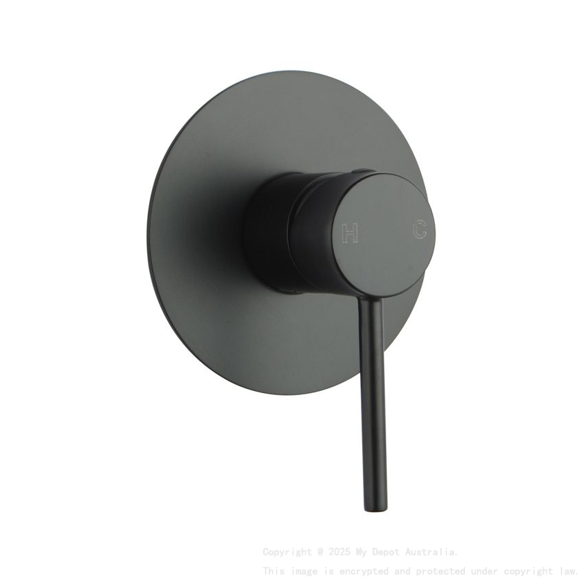 LUCID PIN Series Round Black Shower/Bath Wall Mixer(80mm Cover Plate)(color up)