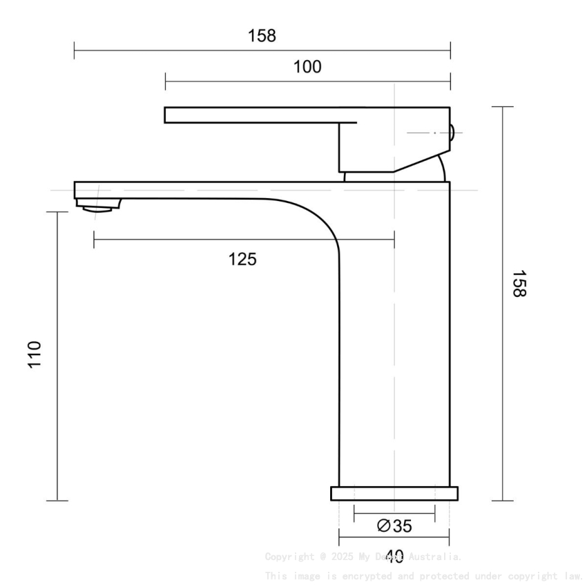 Ivano Series Black Square Short Basin Mixer