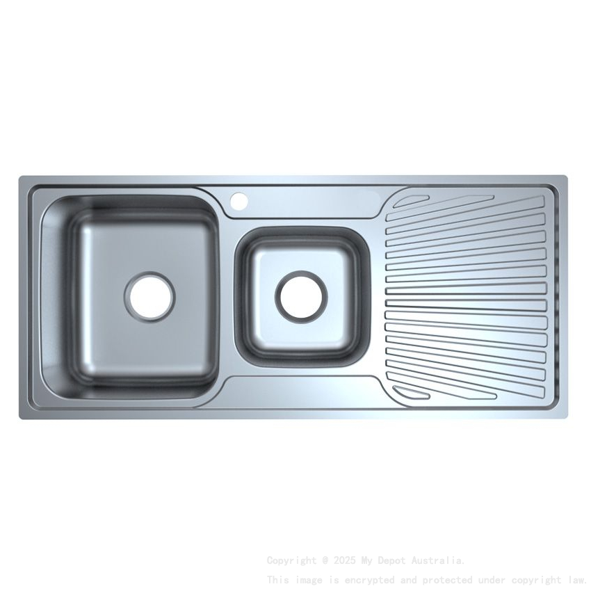 Otus 1 & 3/4 Bowl & Drainer Sink 1080 x 480 x178mm