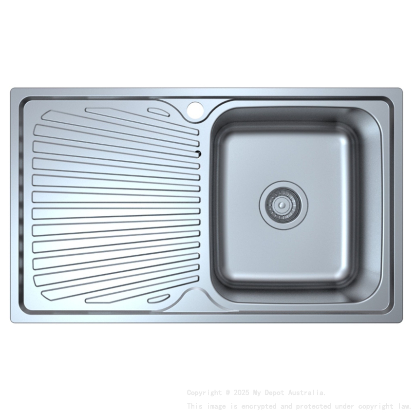 Otus Single Bowl & Drainer Sink 800 x 480 x 178mm