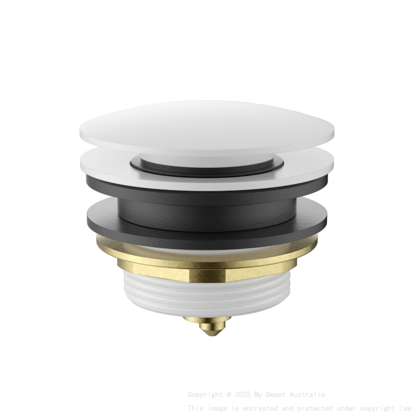 40mm Bath Pop-Up Plug With Removabel Waste No Overflow Gross White