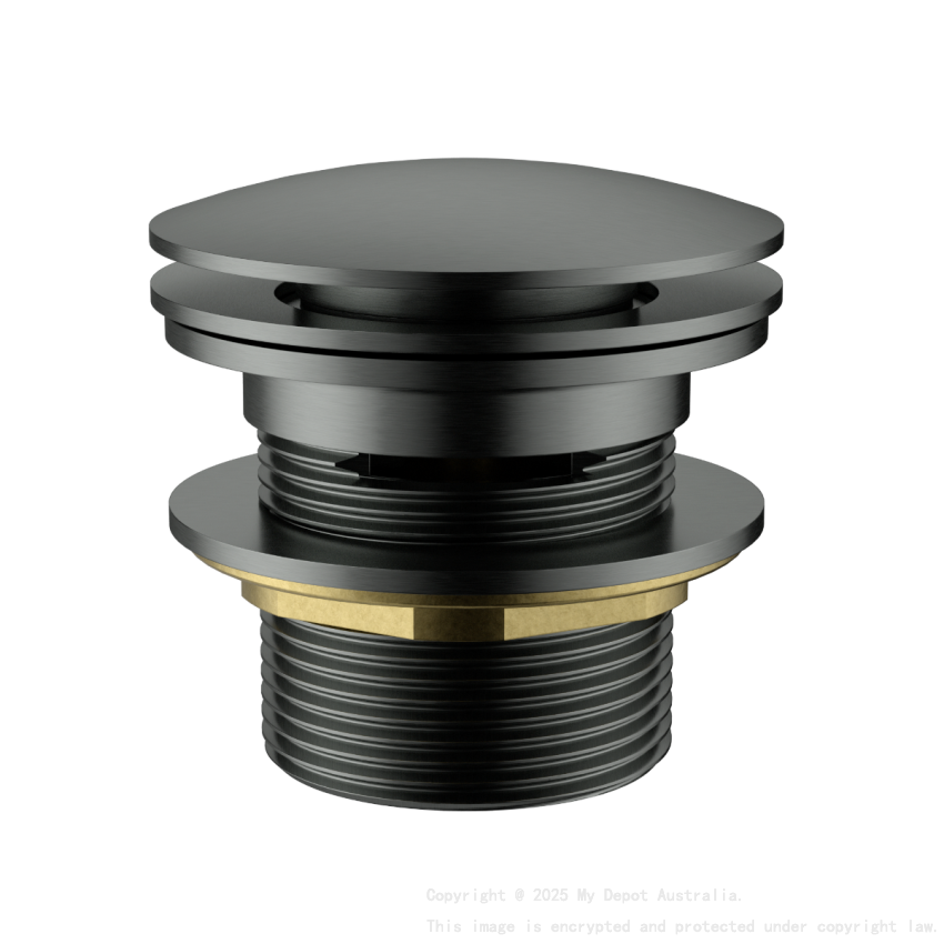 40mm Bath Pop-Up Plug With Removabel Waste With Overflow Gun Metal