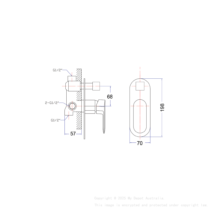 Cora Diverter Wall Mixer Chrome