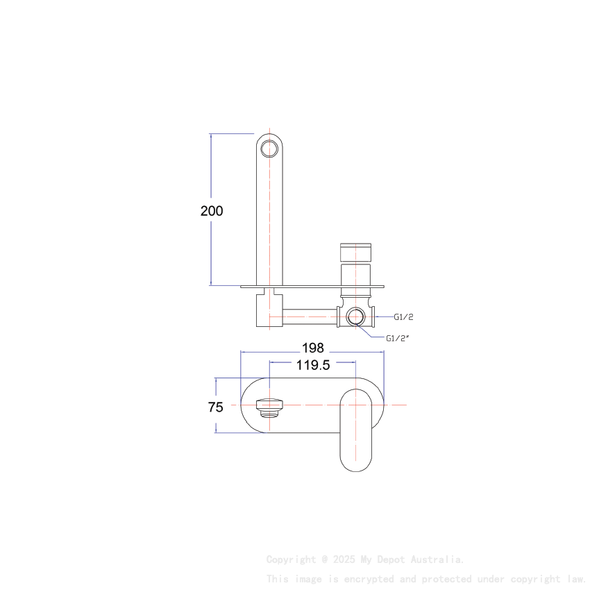 Cora Wall Basin Mixer Matt Black