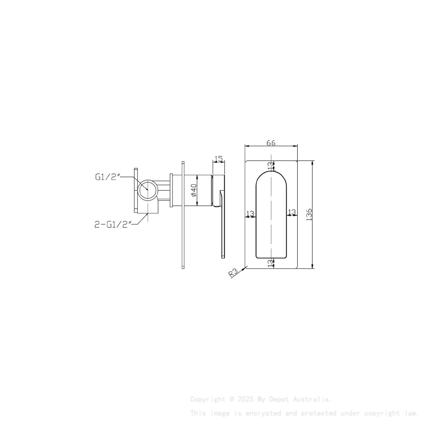 Ruki Wall Mixer Gunmetal