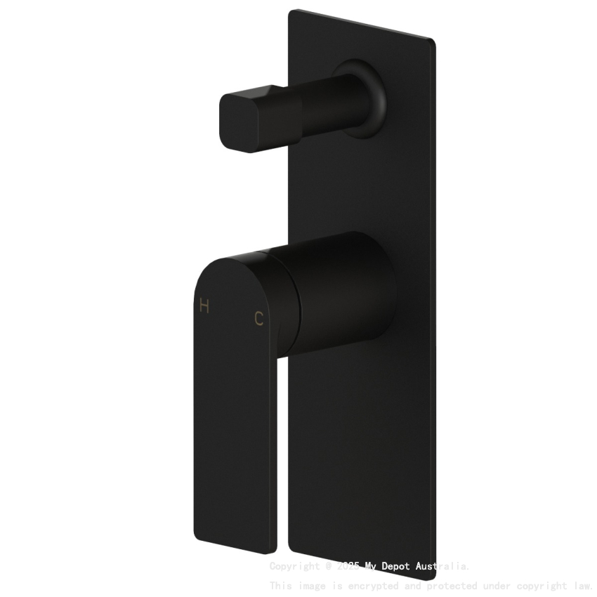 Ruki Wall Mixer with Diverter Matt Black