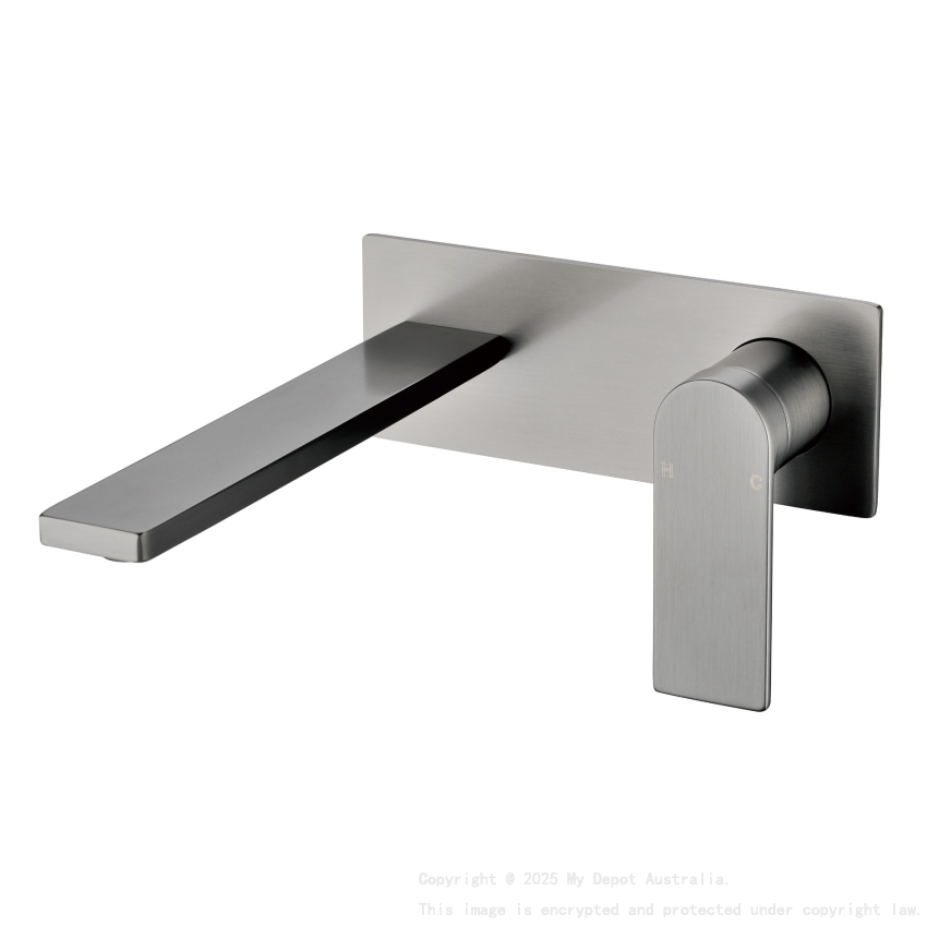 Ruki Wall Basin Mixer Gunmetal