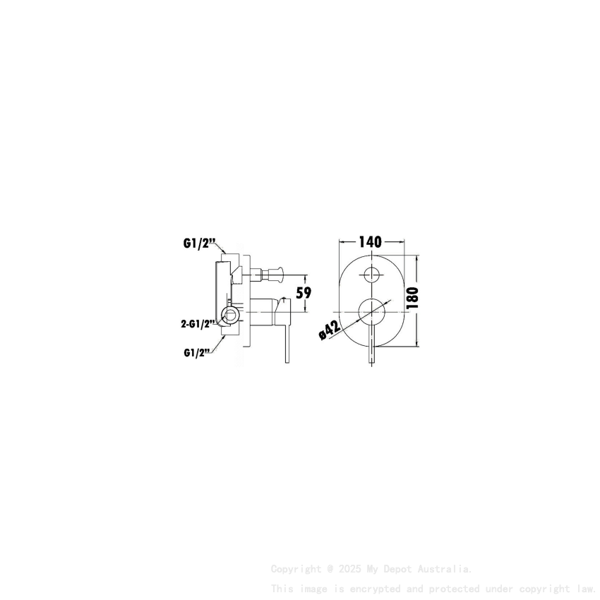 Otus Wall Mixer With Diverter Chrome