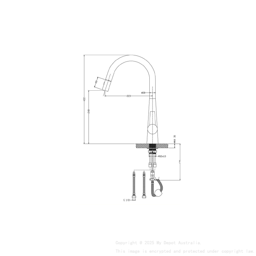Otus Pull Out Sink Mixer Matt Black