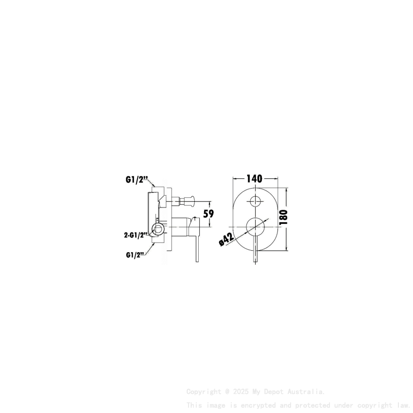 Otus Wall Mixer With Diverter Matt Black