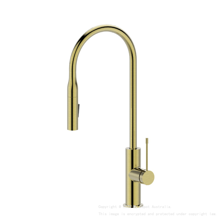 Aziz Pull Out Sink Mixer In Brushed Gold