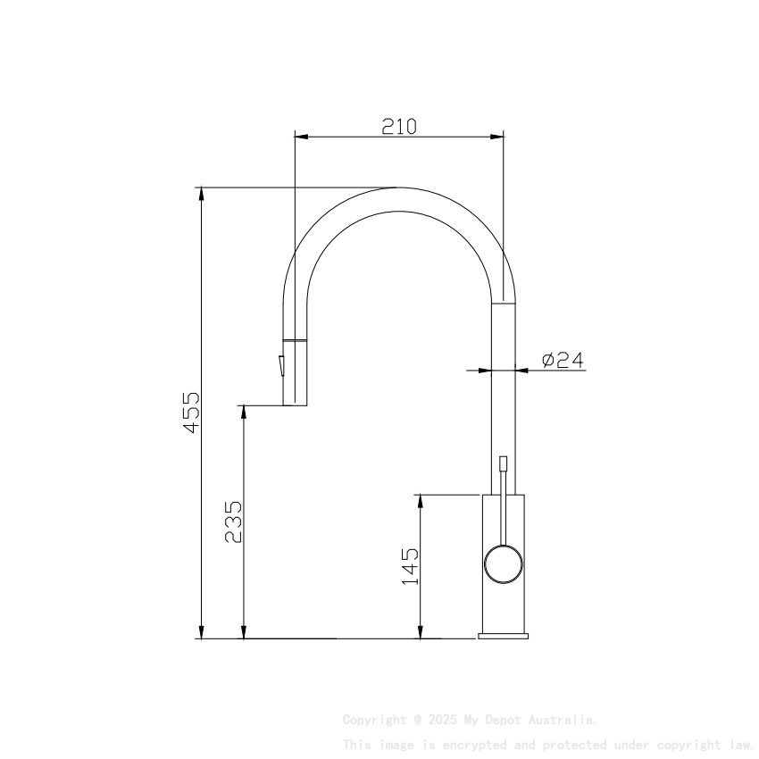 Aziz-II Pull Out Sink Mixer Matte Black
