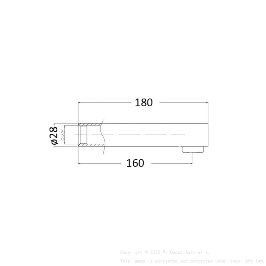 Yale Cylinda Bath Spout Chrome