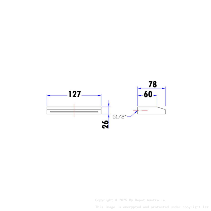 Yale Trapezium Shaped Bath Spout Chrome
